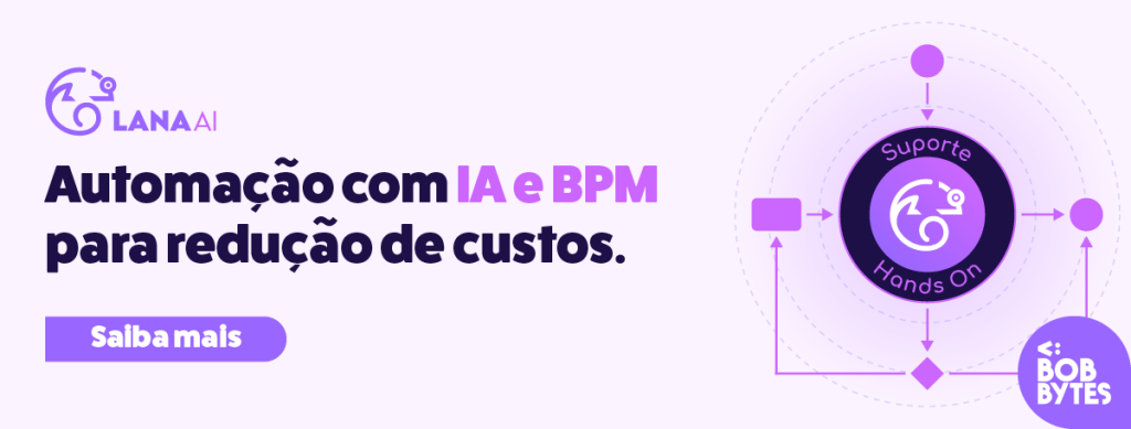 Imagem institucional da Bobbytes sobre a LanaAI, plataforma de automação inteligente que combina Inteligência Artificial e BPM para aumentar a produtividade e reduzir custos operacionais nas empresas.